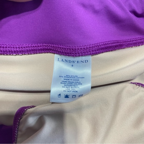 Lands' End size 8 Mini swim skirt w slit tummy control Purple 360767 - Picture 6 of 10